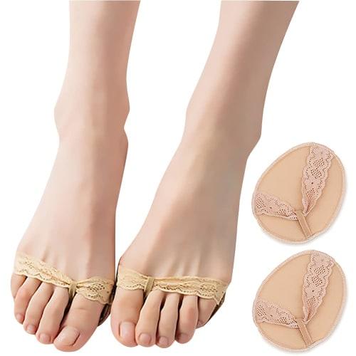 

shttown Женские накладки для защиты стоп для каблуков и туфель-лодочек, амортизирующие, впитывающие пот, нескользящие и незаметные, набор из 2 штук (Бежевый, Тип А)