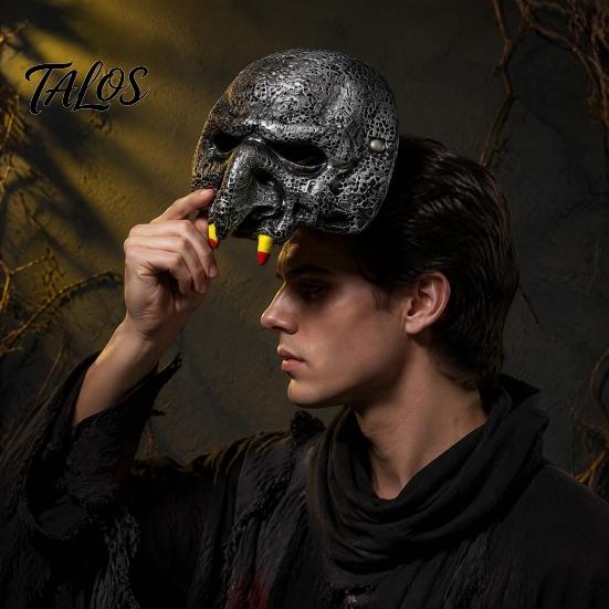 Dekorative Gotische Maske, Gruselige Halloween-Vampir-Schädelmaske, Horror-Halbmaske für Maskenball, Kostüm, Cosplay-Requisite