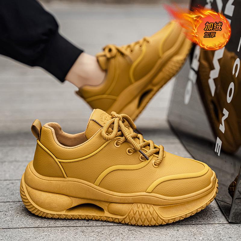 Winter velvet warm cold thickened cotton shoes student platform leisure sports dad shoes