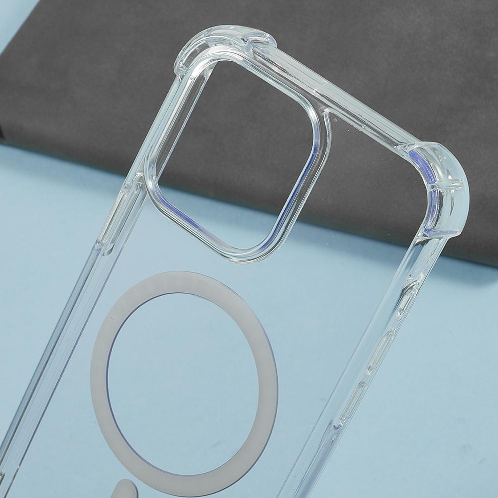 For iPhone 15 Pro Max Clear Phone Case Compatible with MagSafe 1.5mm Shockproof Back Cover
