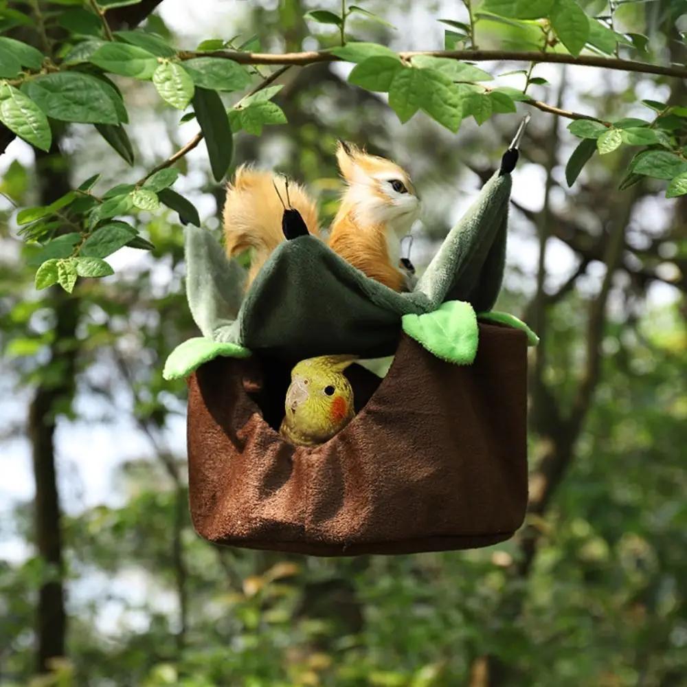 Sleeping Bed Hanging Hammock Bird Nest Hut Tent Bed Bird House Parrot Travel Nest Hanging Cave Winter Warm Small Bird Cage