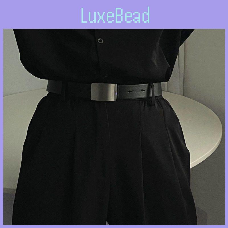 Stylish Minimalist Black Pu Belt For Men And Women Versatile Fashion Accessory