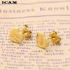 Women Golden Stainless Steel Cute Stud Earrings Carnations for Girlsl Heart T Earrings Minimalist Jewelry