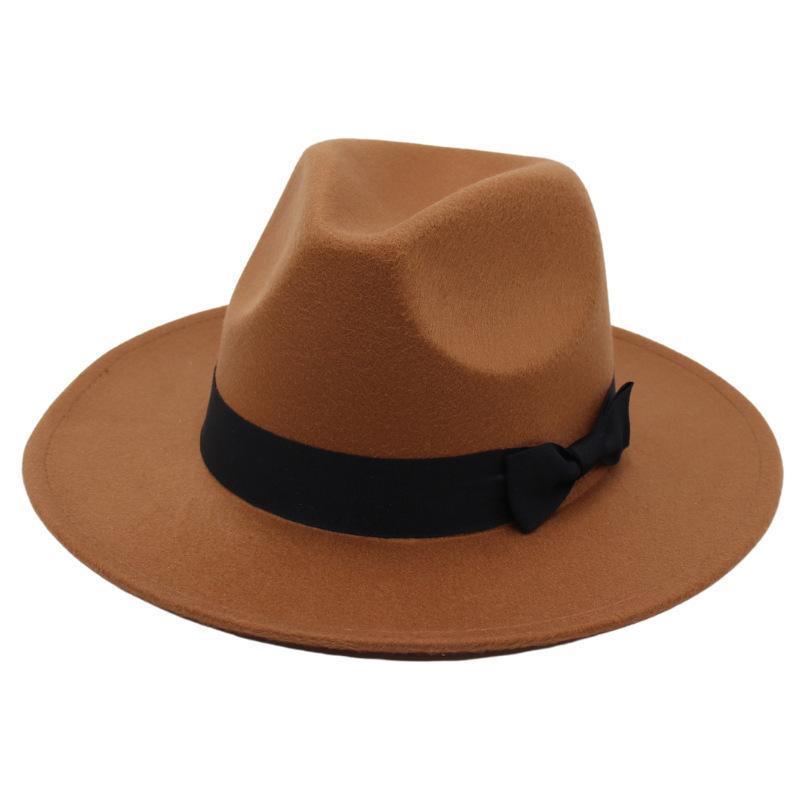 Vintage Performance Zylinder Schleife Anzug Jazzhut Herren und Damen Ausländischer Filzhut Hepburn Tweedhut