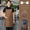 Winter 2025 Oil-Proof PU Leather Catering Apron with Logo Print - Waterproof & Work-Ready