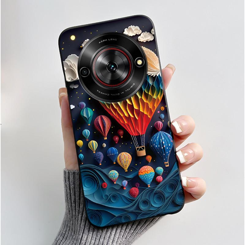 Cute Cartoon Case For ZTE Blade A75 5G/Nubia Focus 5G/Nubia Calf 5G Printing Shell Protective Cover Soft Silicone Black Casing