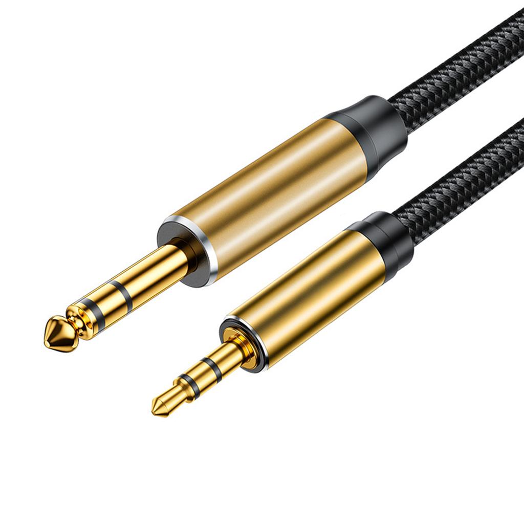 3,5-mm- auf 6,5-mm-Stereo-Line-Kabel 1,5 m mit Nylon-Geflecht für Laptop und Heimkino