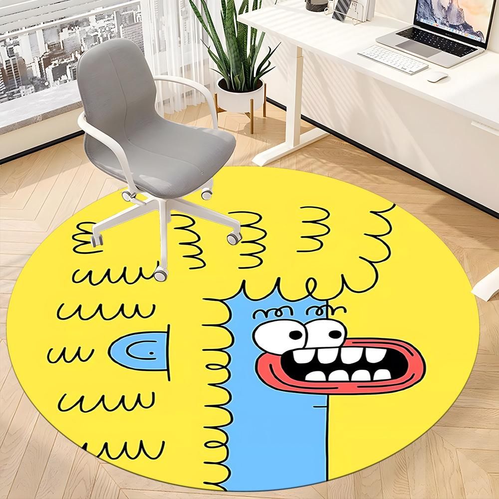 1pc Office Round Area Rug, Indoor Mat Suitable For Office, Under Office Chairs Bedroom Living Room Home Decor, Room Deco