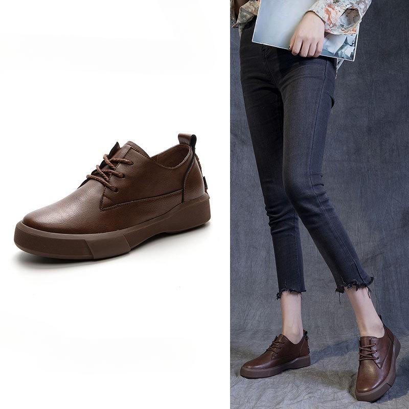 

Новые ретро женские туфли на плоской подошве большого размера, универсальные одинарные туфли для студентов, лоферы 43 коричневый