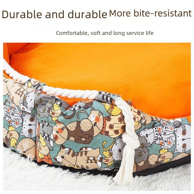 Universal All-Season Pet Kennel: Detachable, Washable for Cats and Dogs with Summer Cool Mat - Available In Large, Medium, and Small Sizes.