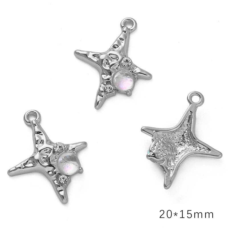 Γούρι Κράματος Διαμαντιού Καρδιά Αστέρι Φεγγάρι Μενταγιόν Κολιέ Βραχιόλι Σκουλαρίκια Αξεσουάρ Κοσμημάτων DIY