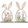 2PCS 2026 Wooden Easter Rabbit Ornaments Craft Painting Bunny Spring Festival Table Ornament Happy Easter Party Home Decor