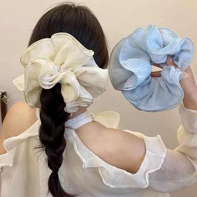 Romantici Elastici per Capelli con Volant per Donne Ragazze Elastici per Capelli Oversize Elastici per Capelli alla Francese Porta Coda Accessori per Capelli