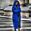 VAYLA Luxuriöser Langer Kunstfellmantel mit Kapuze Winterfelljacke Damen Fellrobe Winddichtes Design Langärmliger Cardigan Warm Dick Große Größe