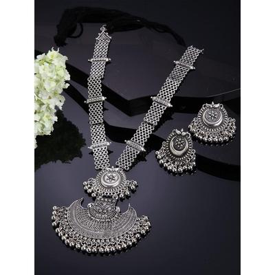 Shining Diva Fashion Ultimo elegante set di gioielli per collana in argento ossidato tradizionale per donna