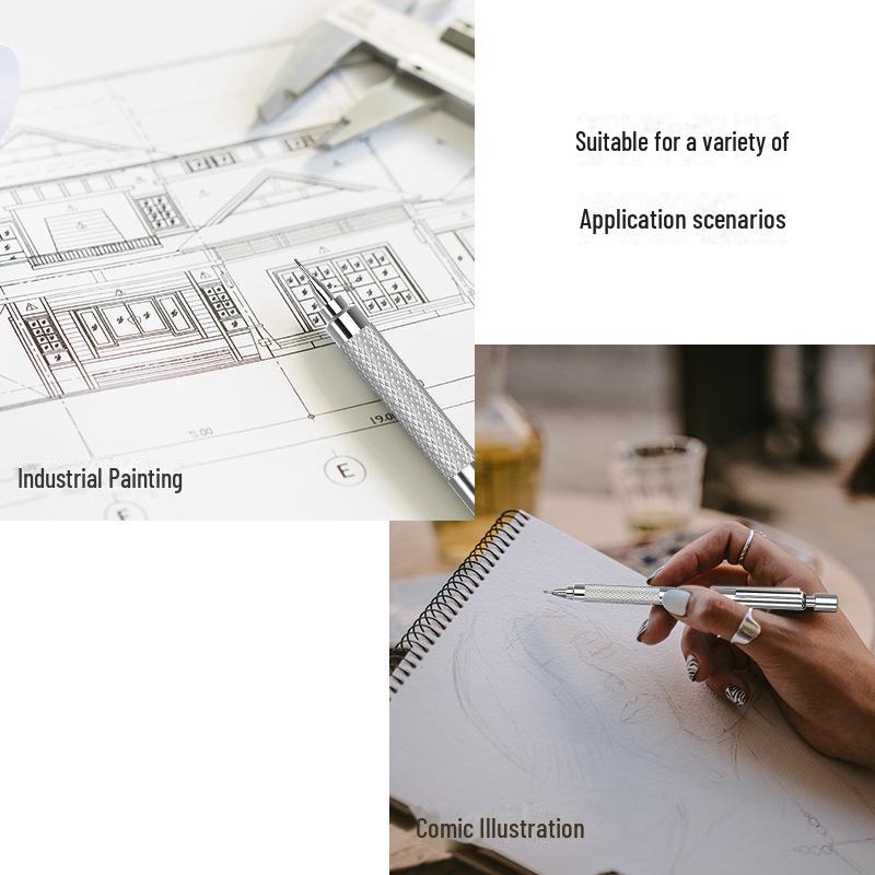 0.5/0.7 Low Center of Gravity Metal Automatic Pencil for Industrial Drawing & Comic Art
