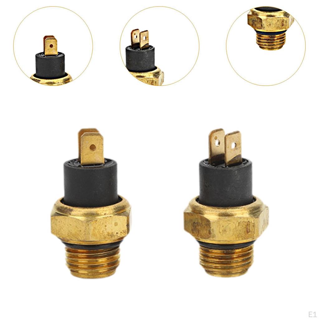 2Pcs 65°C Cooling Fan Thermo Switch Water Temperature Transducer Easy Installation Repair Part