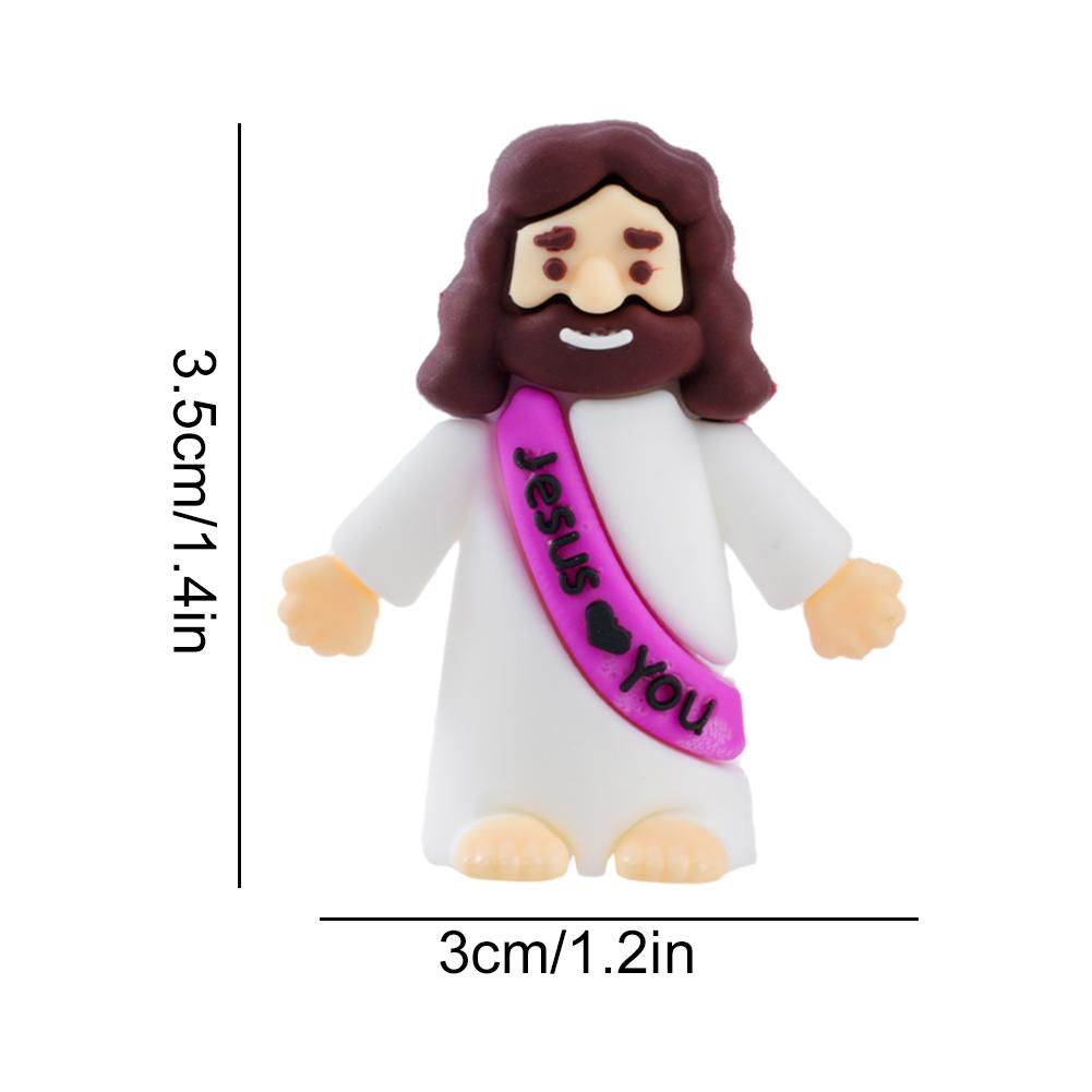50pcs Mini Jesus Statue Easter Decoration Jesus Toys Figure Christ Religious Savior Jesus Doll Easter Supplies Desk Ornament