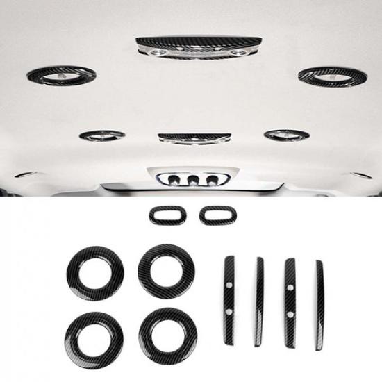 10Pcs CARBON FIBER Roof Top Panel Decor Strip Cover Trim for Dodge Durango 2011+