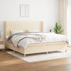 VidaXL Slat Bed Base with Mattress, Upholstered Bed with Headboard, Double Bed, Adult Bedroom Bed, Modern, 3128714