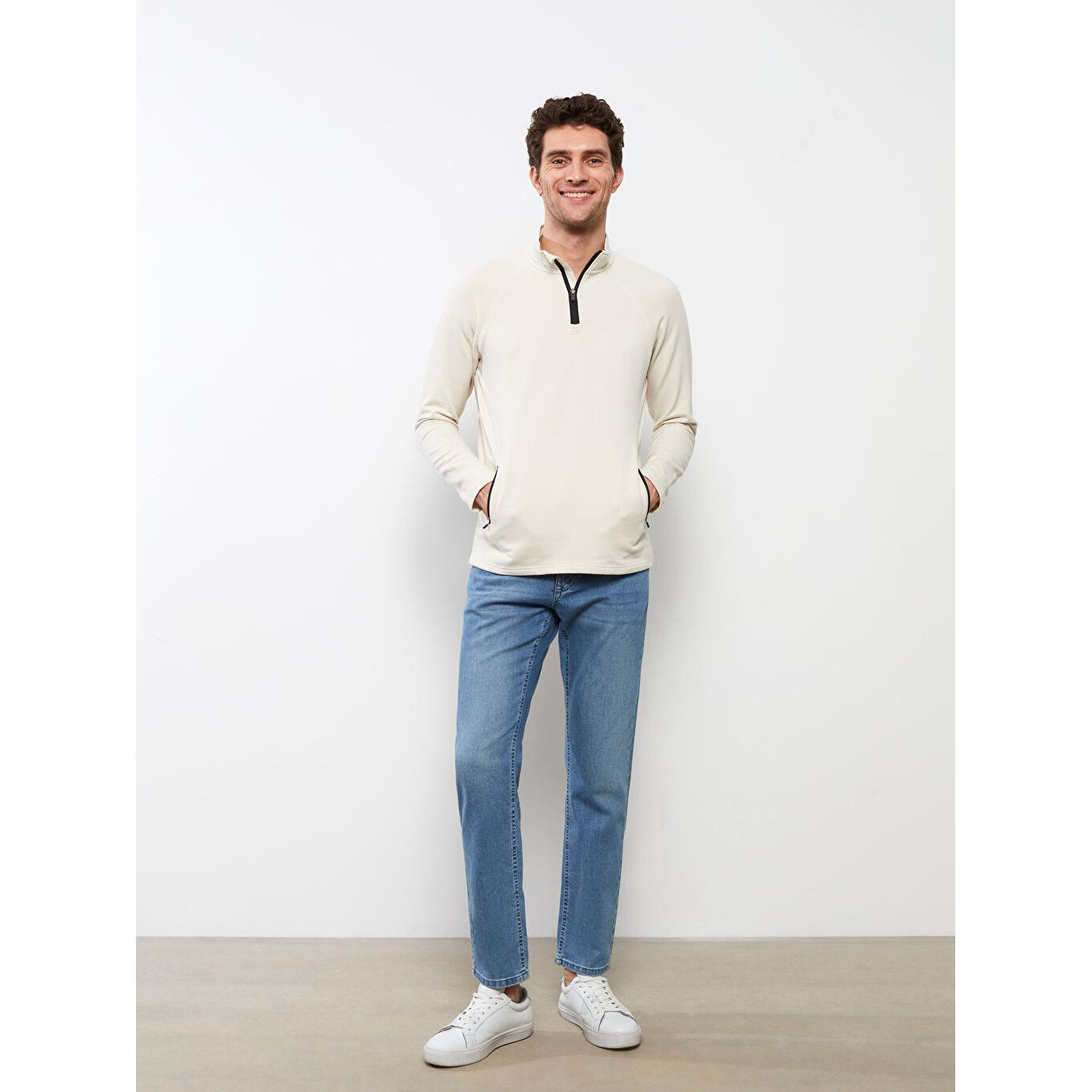 

Мужская толстовка с воротником-стойкой и длинным рукавом серая