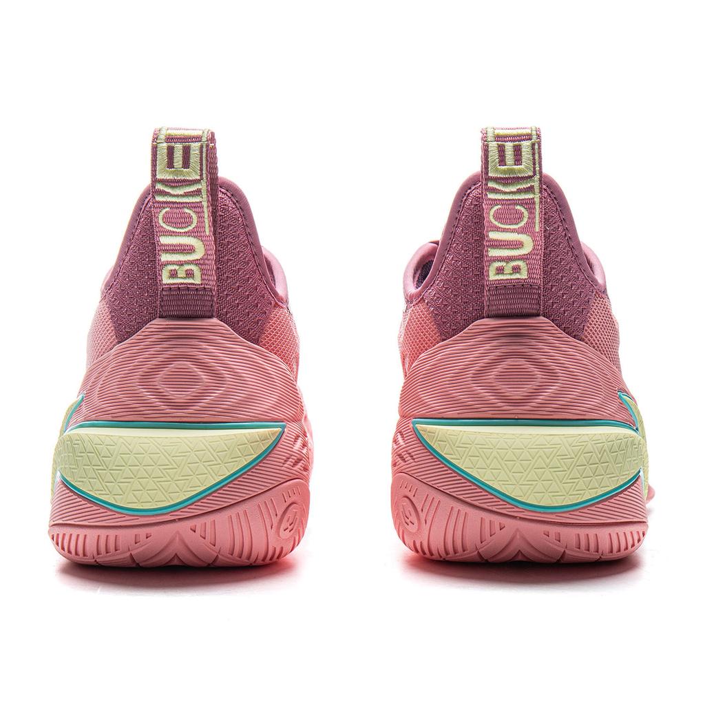 New LiNing Buckets Shock Absorbers Slip Resistant Breathable Low Top Basketball Shoes Men's Pink ABAV051-2