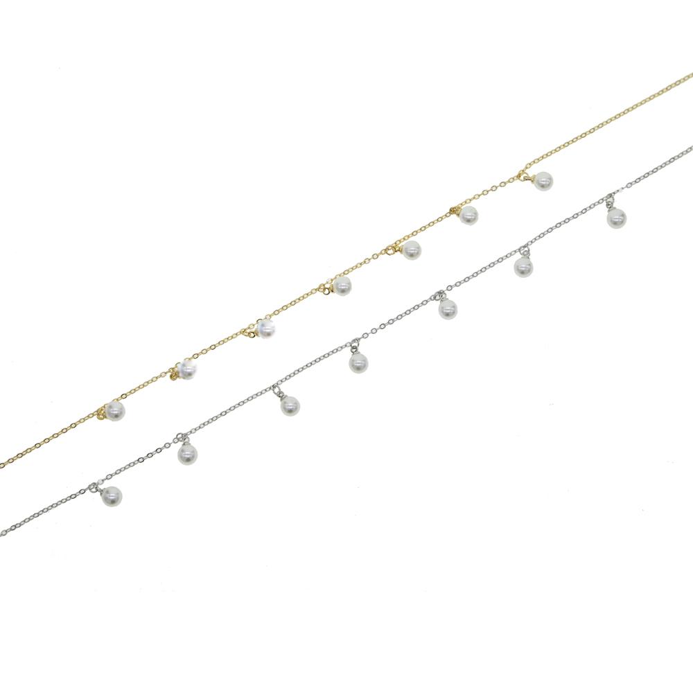 Fresh Pearl Beaded Charm Choker Necklace for Women Summer Gift Jewelry