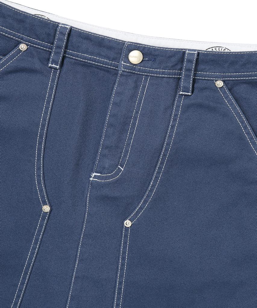 Syupeodeulai W Long Carpenter Skirt Dark Indigo