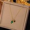 DIEYURO 316L Stainless Steel Simple Heart Love Circular Tassel Necklace Lady Trend Fashion Clavicle Chain Jewelry Glamorous Gift
