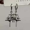 Y2K Gothic Silver Color Liquid Metal Thorny Heart-shaped Star-shaped Pendant Dangle Earrings for Women Hip-hop Punk Jewelry Gift