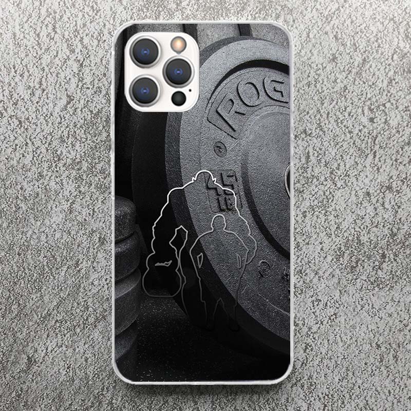 Bodybuilding Gym Fitness Muscle Print Soft Case for iPhone 17 Air 16 16E 15 14 Plus 13 Mini 12 11 Pro Max Phone Shell SE 7 8 Pat
