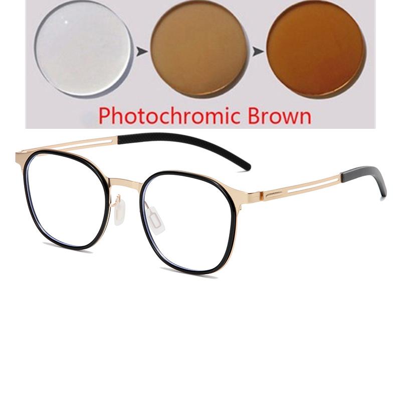 Metal Oversized Student Nearsighted Glasses For Men Fashion Business Shortsighted Prescription Glasses Women -0.5 -0.75 To -6.0