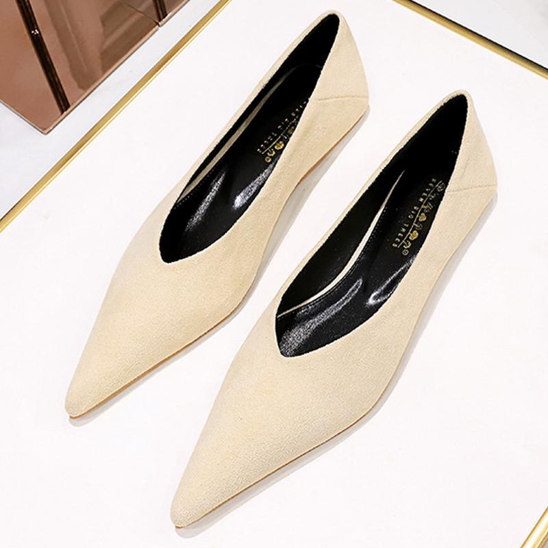 

Модные женские туфли на низком каблуке 0,5 см, повседневные уличные балетки, женские модные туфли на низком каблуке с замшевой поверхностью, женские сексуальные вечерние туфли-лодочки 35