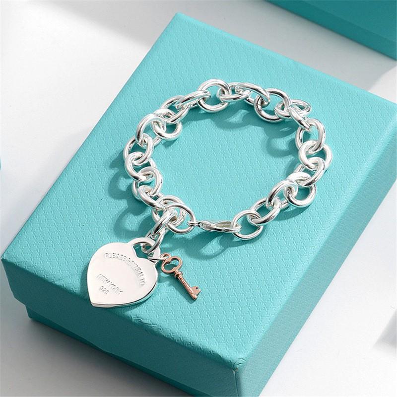 Womens Heart Shape Alloy Bracelet With Enamel Charm OT Clasp Ins Style Adjustable Length