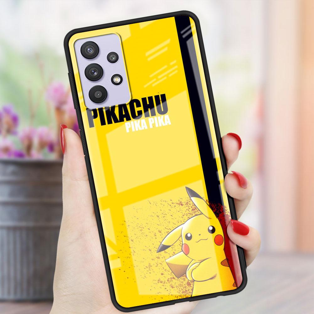 Skleněné pouzdro Pro Samsung Galaxy A52 A71 A50 A51 A70 A21s A31 A72 A10 A12 A30 A22 5G Kryt na telefon Pkemon