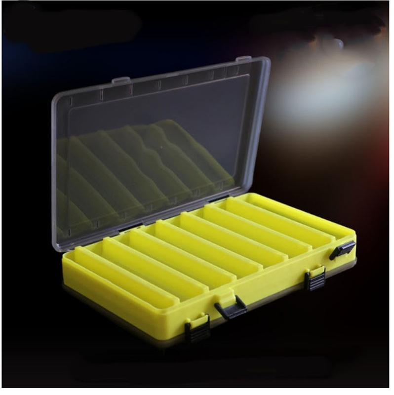 Angelbox mit 14 Fächern, Angelzubehör, Köderhakenboxen, Aufbewahrung, doppelseitig, hochfest, Angelköder-Tackle-Box