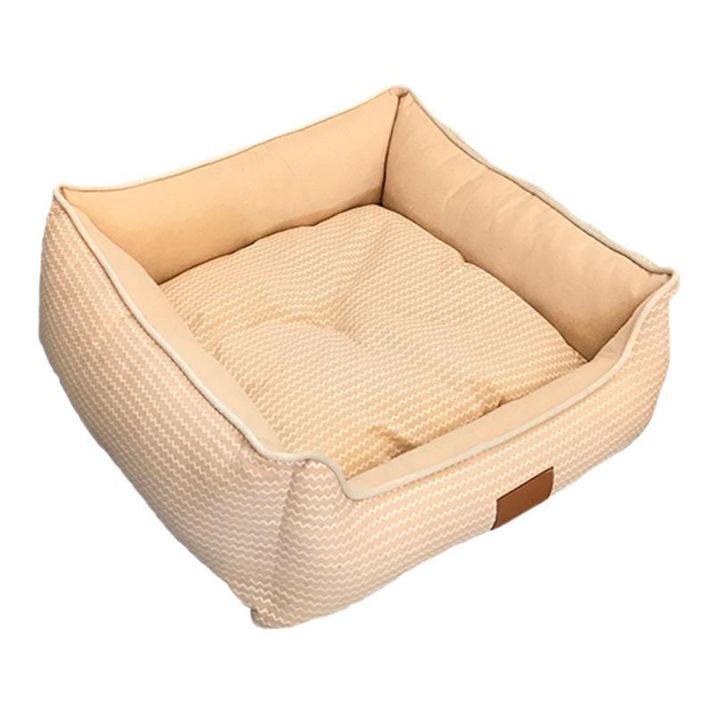 Square Doghouse New Product Detachable and Washable Cat Nest Pet Nest Cushion Summer Breathable Cotton Linen Pet Cushion