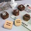 Wood Round/Square/Heart Single/Double Slot Ring Display Rack Organizer Holder Jewelry Display Stand Ring Counter Windows Display