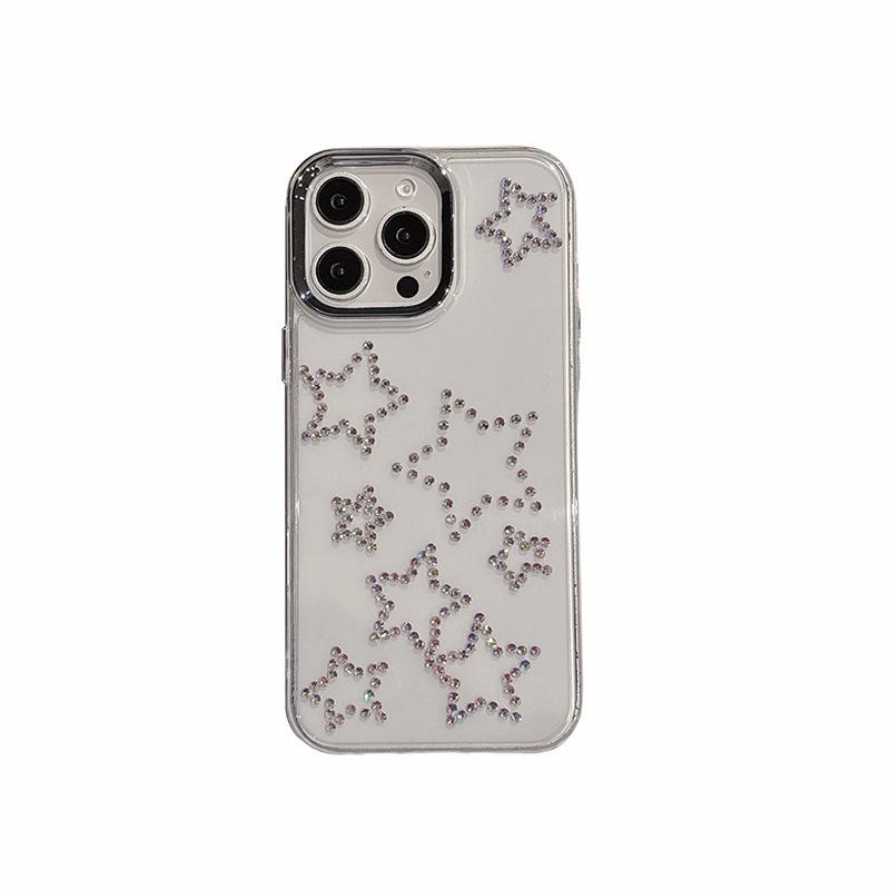 Transparent Rhinestone Mobile Phone Case for IPhone16promax Love for Apple 17 Stars 14pro Butterfly Light Luxury
