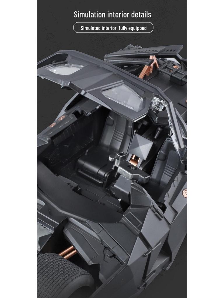 Official 1:18 Dark Knight Batmobile Alloy Model with Sound & Light Toy for Boys