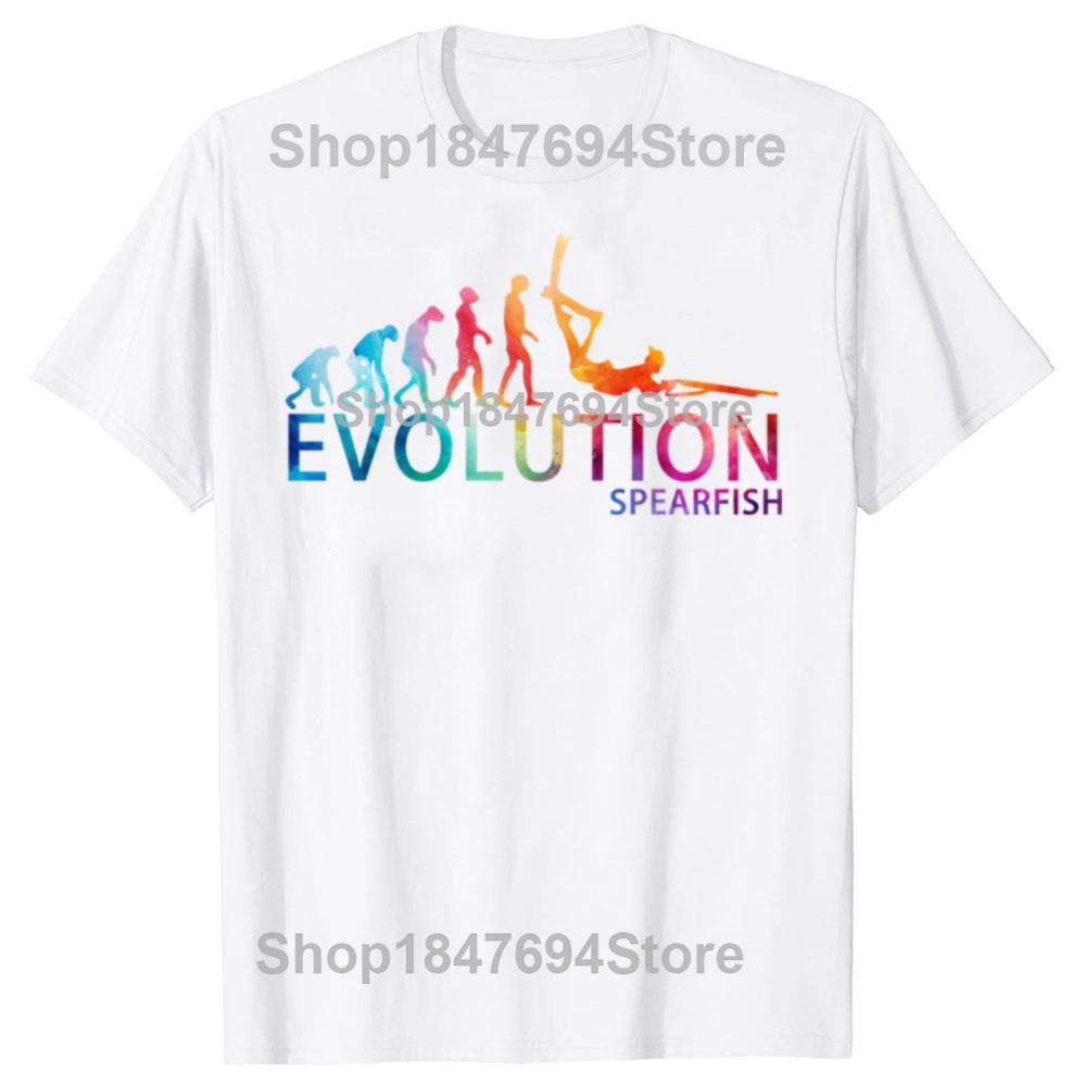 Spearfishing Evolution Retro Vintage Classic T Shirt Tee Tops Round Neck ShortSleeve Fashion Scuba Diving Tshirt Casual Tshirt