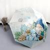 Cartoon Snowman Pattern, Automatic Folding Umbrella, Portable and Foldable Design, 8 Ribs, a Christmas or Birthday Gift.