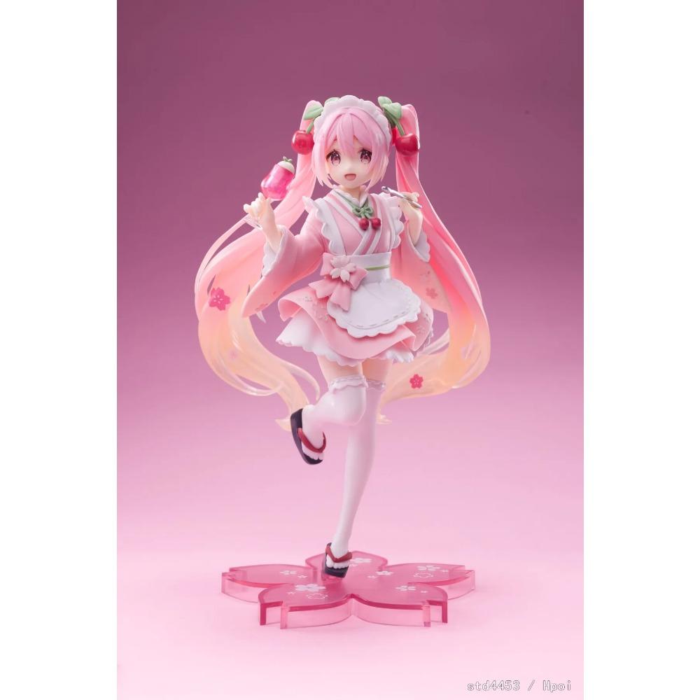 18CM Anime Hatsune Miku Figure Sakura Future Japanese Tea House Waiter Model Toy Gift Collection Action Figure PVC Doll