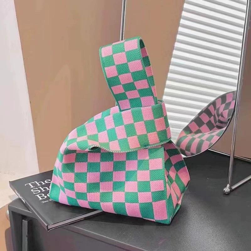 

Geometric Knit Handbag: Tote, Gift, and Clutch for Women 20*35