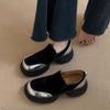 Retro color matching matte one-pedal lazy shoes simple heightening platform casual single shoes loafers women's small leather shoes