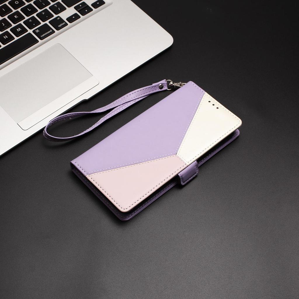 Cubot P80 Leather Case: Three-Color Patchwork Design with Contrast Card Slot for Max 5 5G Protection