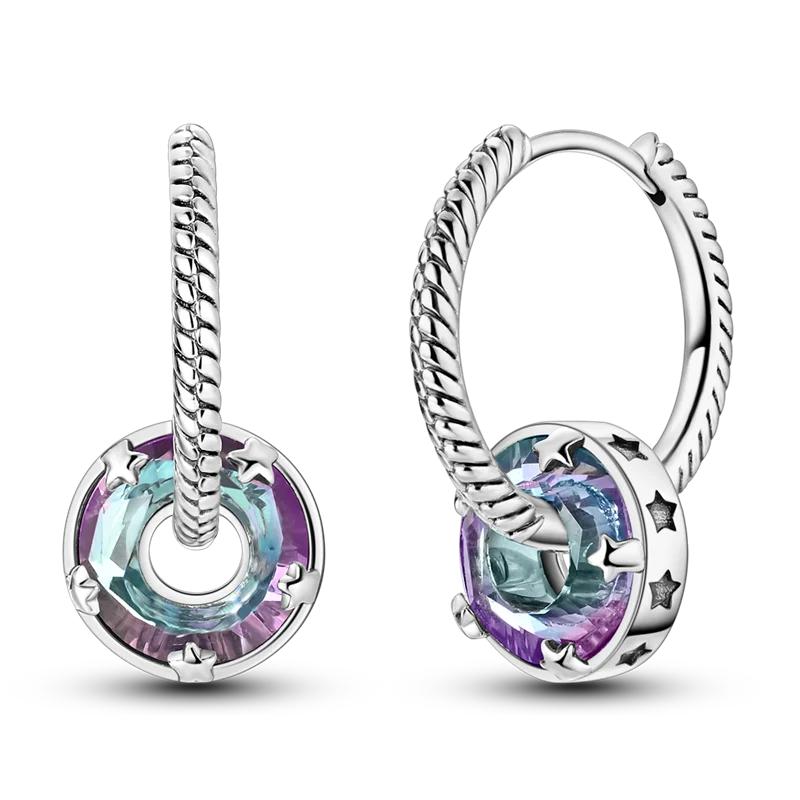 Zircon Earrings 925 Sterling copper Zircon Hoop Ear Studs Sparkling Pave Earring LOVE Wedding Gift For Women Anniversary