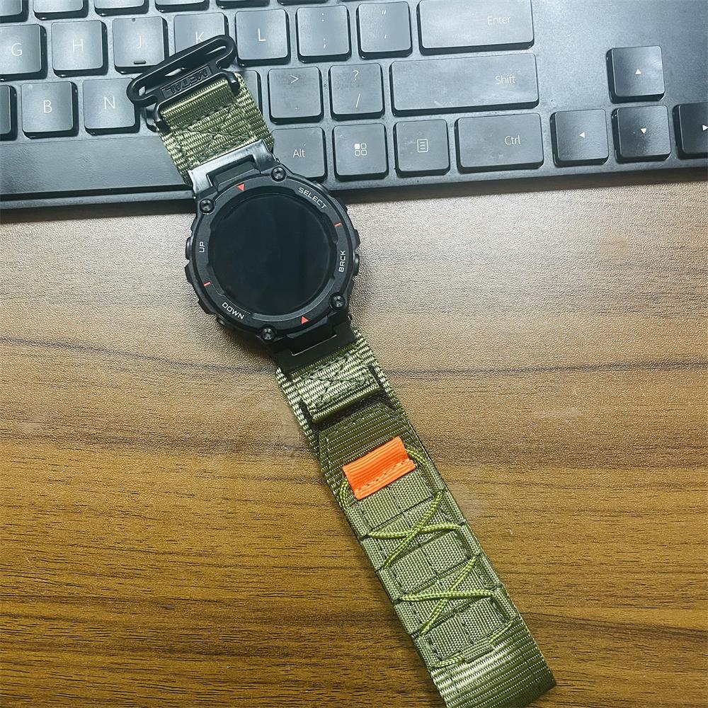 Bracelet en nylon coloré pour Huami Amazfit T-rex 2 boucles pour bracelet de rechange Huami Amazfit Trex/Trex Pro/Trex Ultra Bracelet tyrannosaure