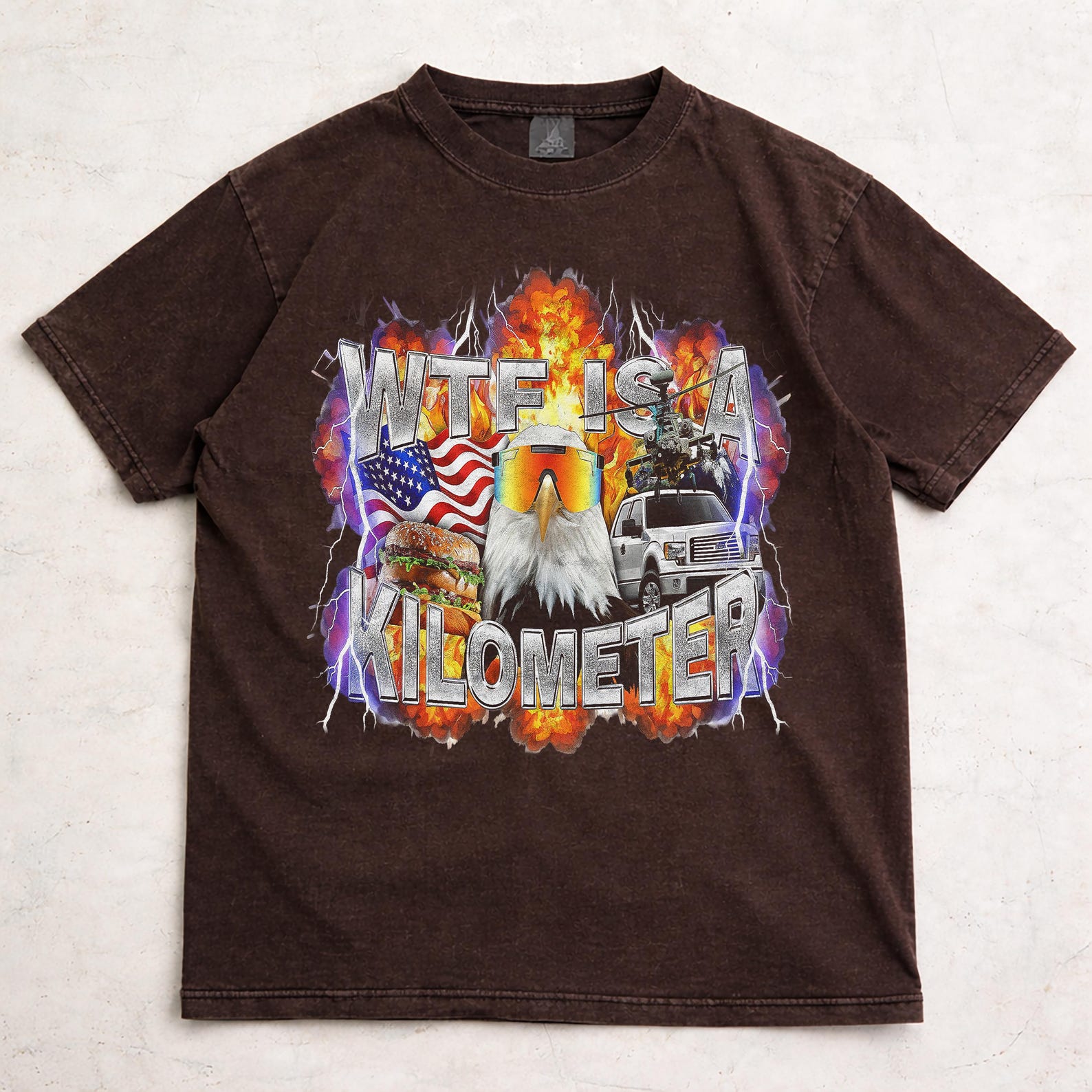 WTF Is A Kilometer Meme Retro Shirt, Funny USA Vintage 90s Graphic Tee 4XL