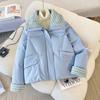 Women's Short Down Cotton Coat: Lamb Wool Loose Winter Jacket, Korean Style Thick Spandex Bread Coat